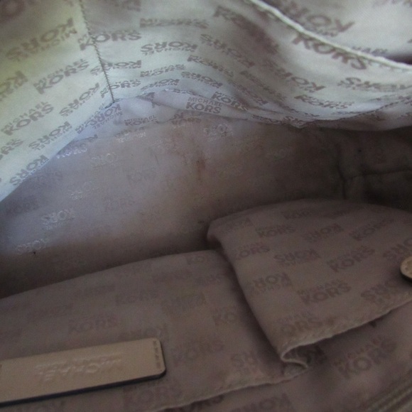 Michael Kors Jet Set Tote Bag Brown Tan Leather Adjustable Straps Classic Flaws - Picture 12 of 14